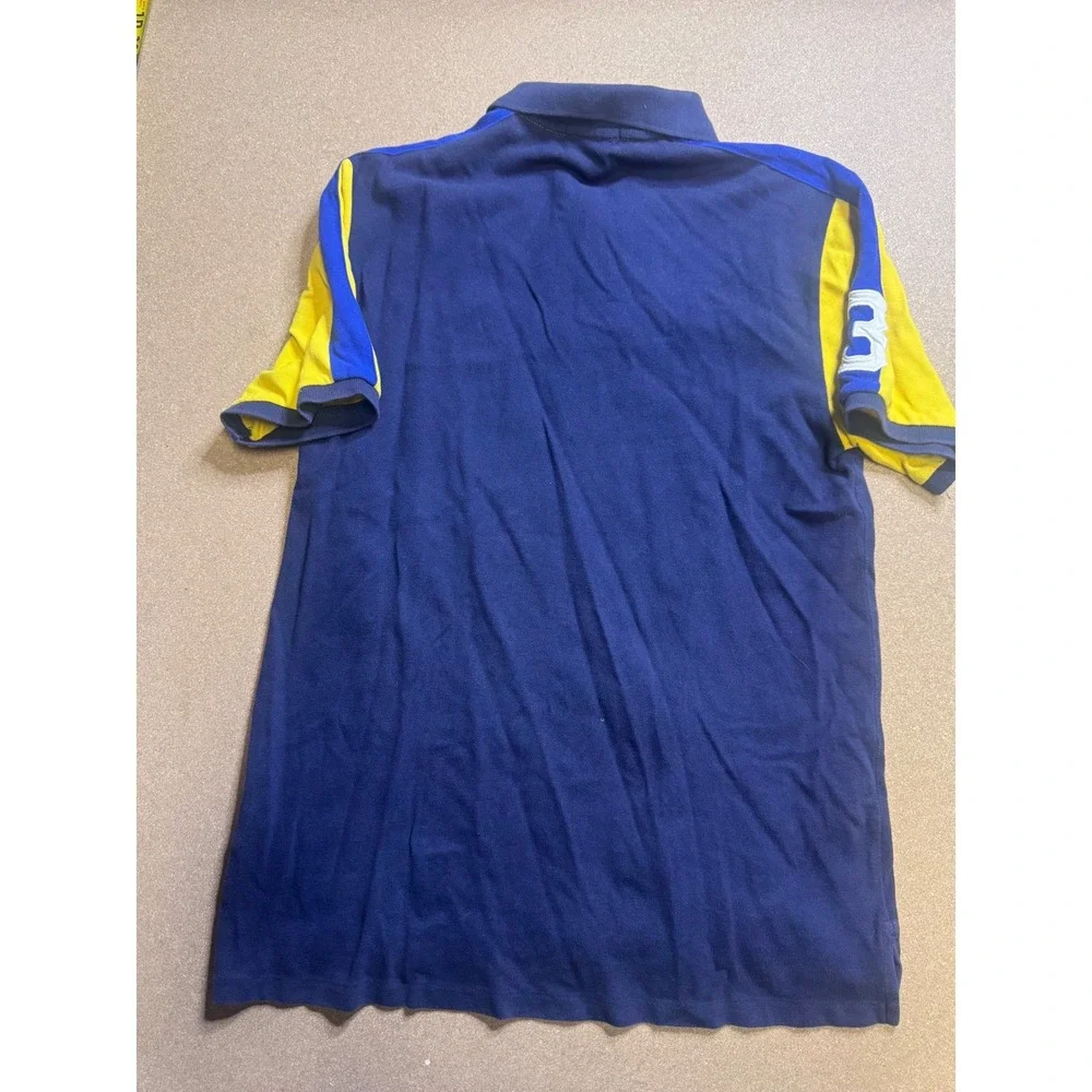 Polo Ralph Lauren Boys XL 18-20 Big Pony Crest Colorblock Polo Shirt Yellow Navy